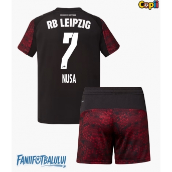 RB Leipzig Antonio Nusa #7 Echipament de Fotbal Replică 2025-26 Copii Treilea (+ Șorturi)